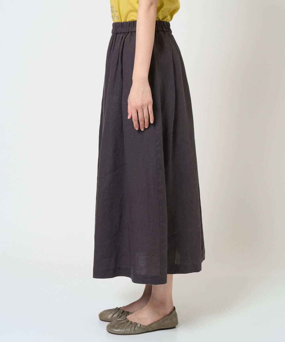 NGHGE43330 GIANNI LO GIUDICE(ジャンニ ロ ジュディチェ) [洗える]カラーリネン製品洗いスカート ダークグレー