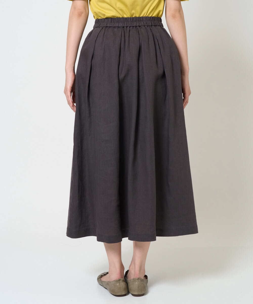 NGHGE43330 GIANNI LO GIUDICE(ジャンニ ロ ジュディチェ) [洗える]カラーリネン製品洗いスカート ダークグレー