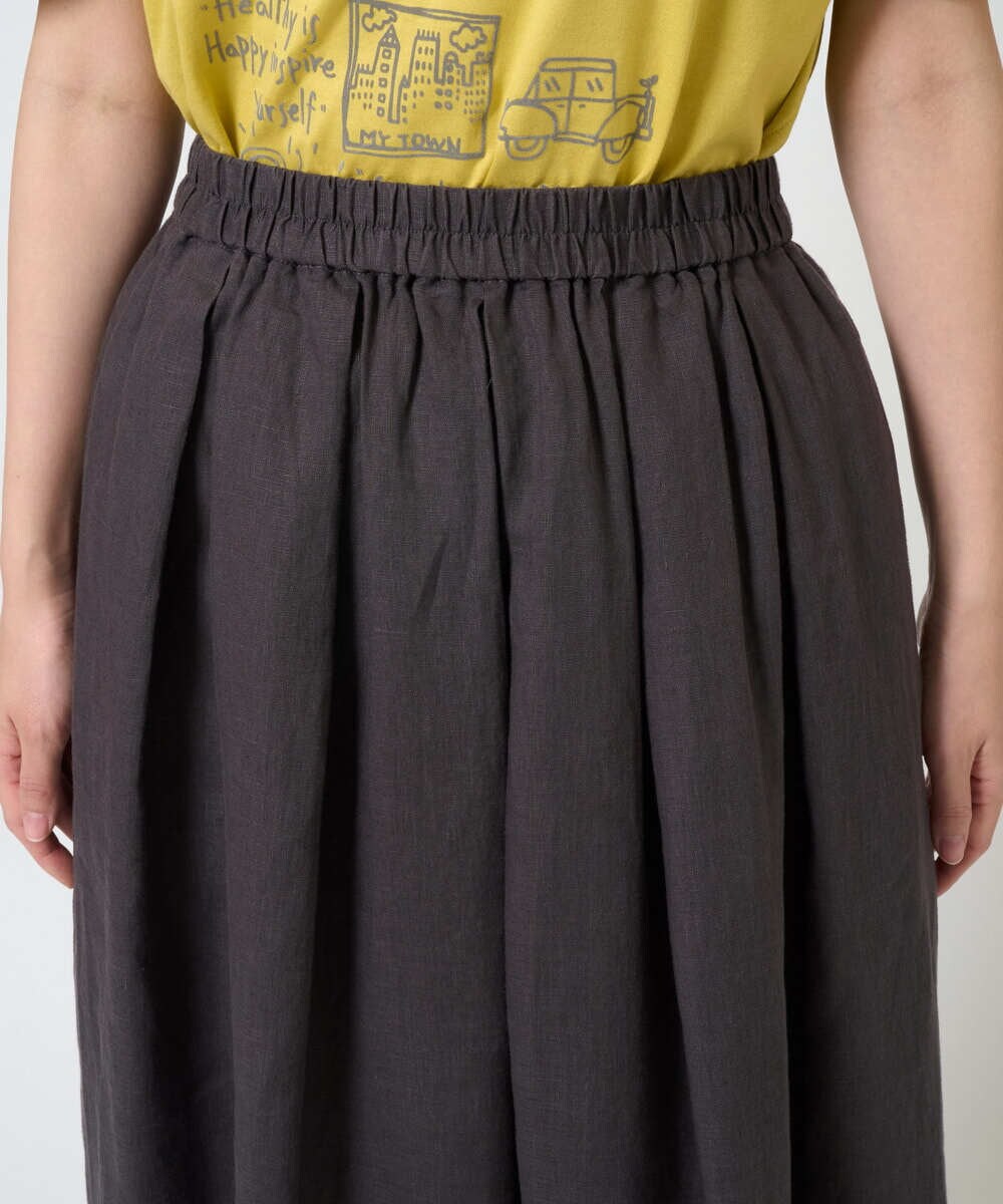 NGHGE43330 GIANNI LO GIUDICE(ジャンニ ロ ジュディチェ) [洗える]カラーリネン製品洗いスカート ダークグレー