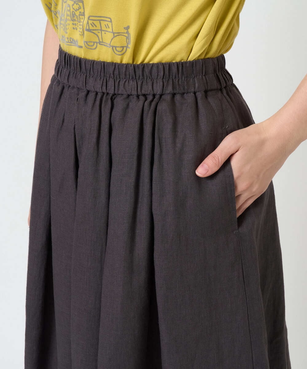 NGHGE43330 GIANNI LO GIUDICE(ジャンニ ロ ジュディチェ) [洗える]カラーリネン製品洗いスカート ダークグレー