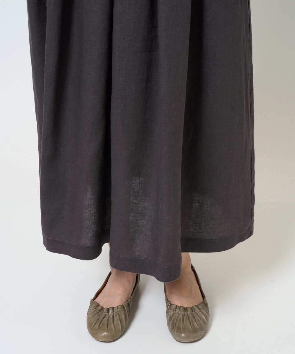 NGHGE43330 GIANNI LO GIUDICE(ジャンニ ロ ジュディチェ) [洗える]カラーリネン製品洗いスカート ダークグレー