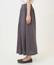 NGHGE43330 GIANNI LO GIUDICE(ジャンニ ロ ジュディチェ) [洗える]カラーリネン製品洗いスカート ダークグレー