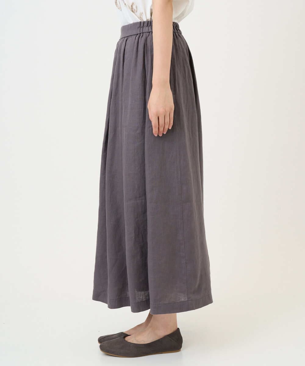 NGHGE43330 GIANNI LO GIUDICE(ジャンニ ロ ジュディチェ) [洗える]カラーリネン製品洗いスカート ダークグレー