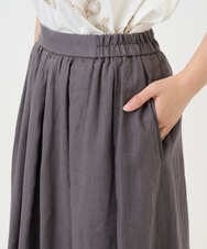 NGHGE43330 GIANNI LO GIUDICE(ジャンニ ロ ジュディチェ) [洗える]カラーリネン製品洗いスカート ダークグレー