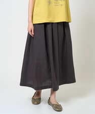 NGHGE43330 GIANNI LO GIUDICE(ジャンニ ロ ジュディチェ) [洗える]カラーリネン製品洗いスカート ダークグレー