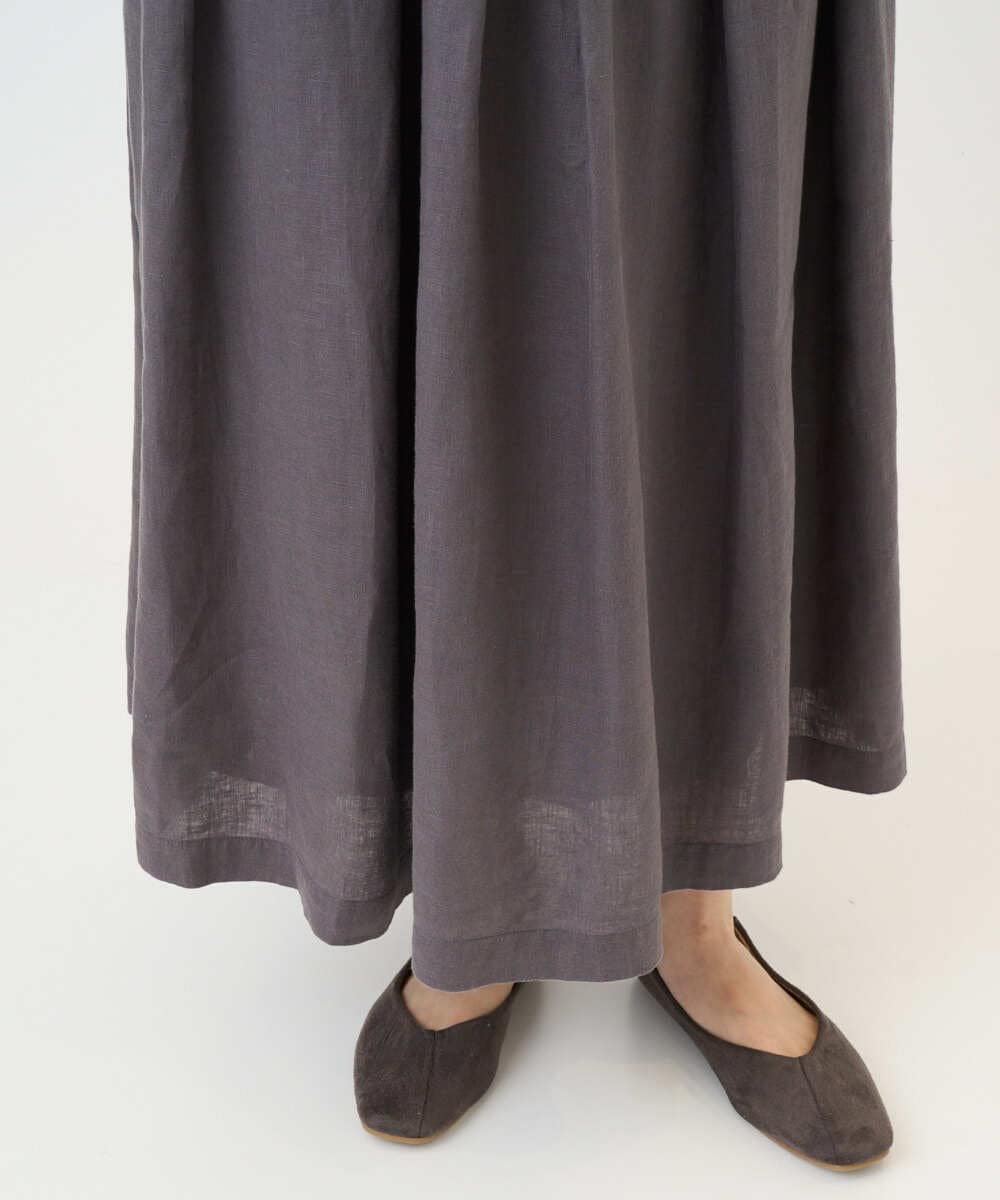 NGHGE43330 GIANNI LO GIUDICE(ジャンニ ロ ジュディチェ) [洗える]カラーリネン製品洗いスカート ダークグレー