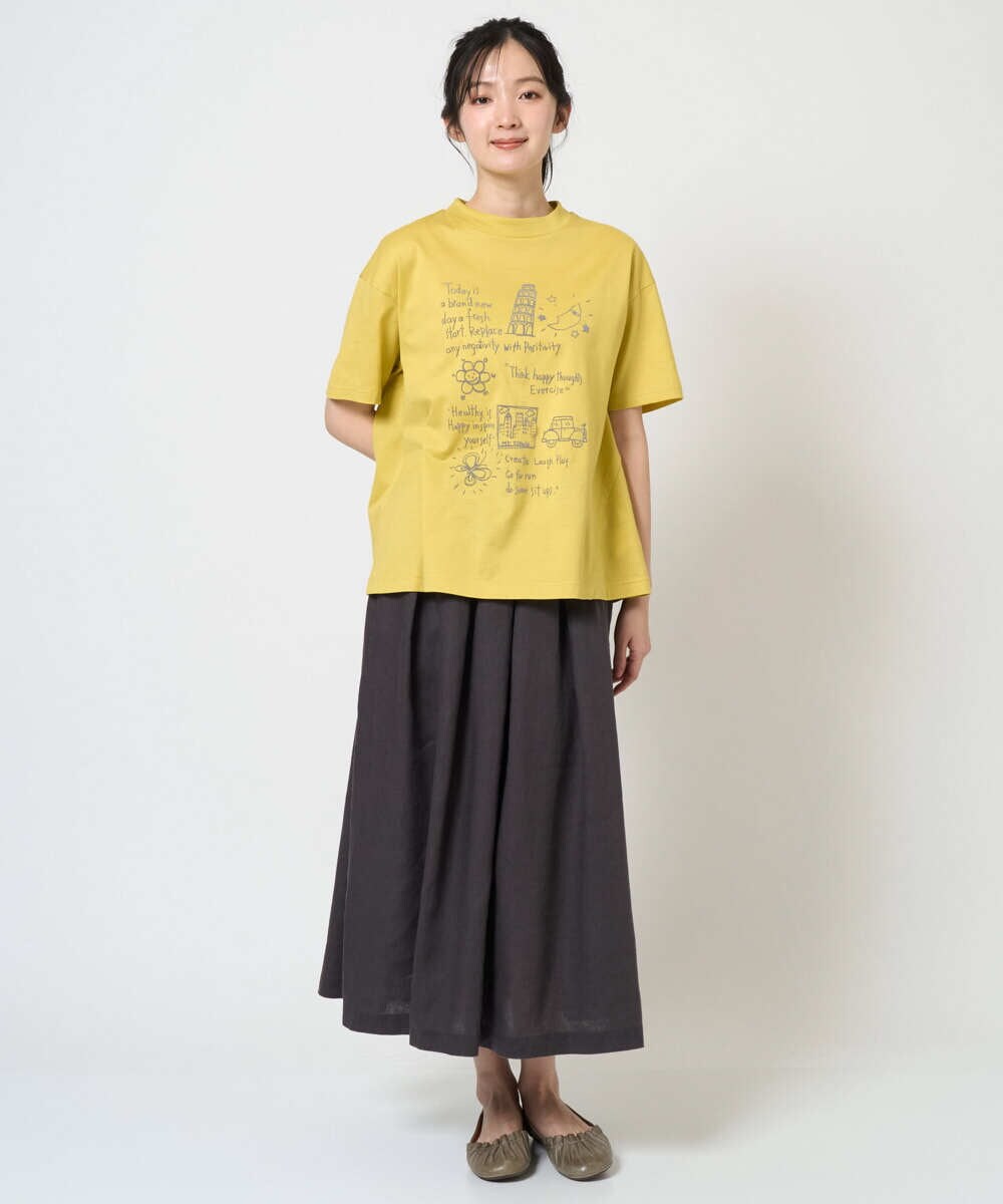 NGHGE43330 GIANNI LO GIUDICE(ジャンニ ロ ジュディチェ) [洗える]カラーリネン製品洗いスカート ダークグレー