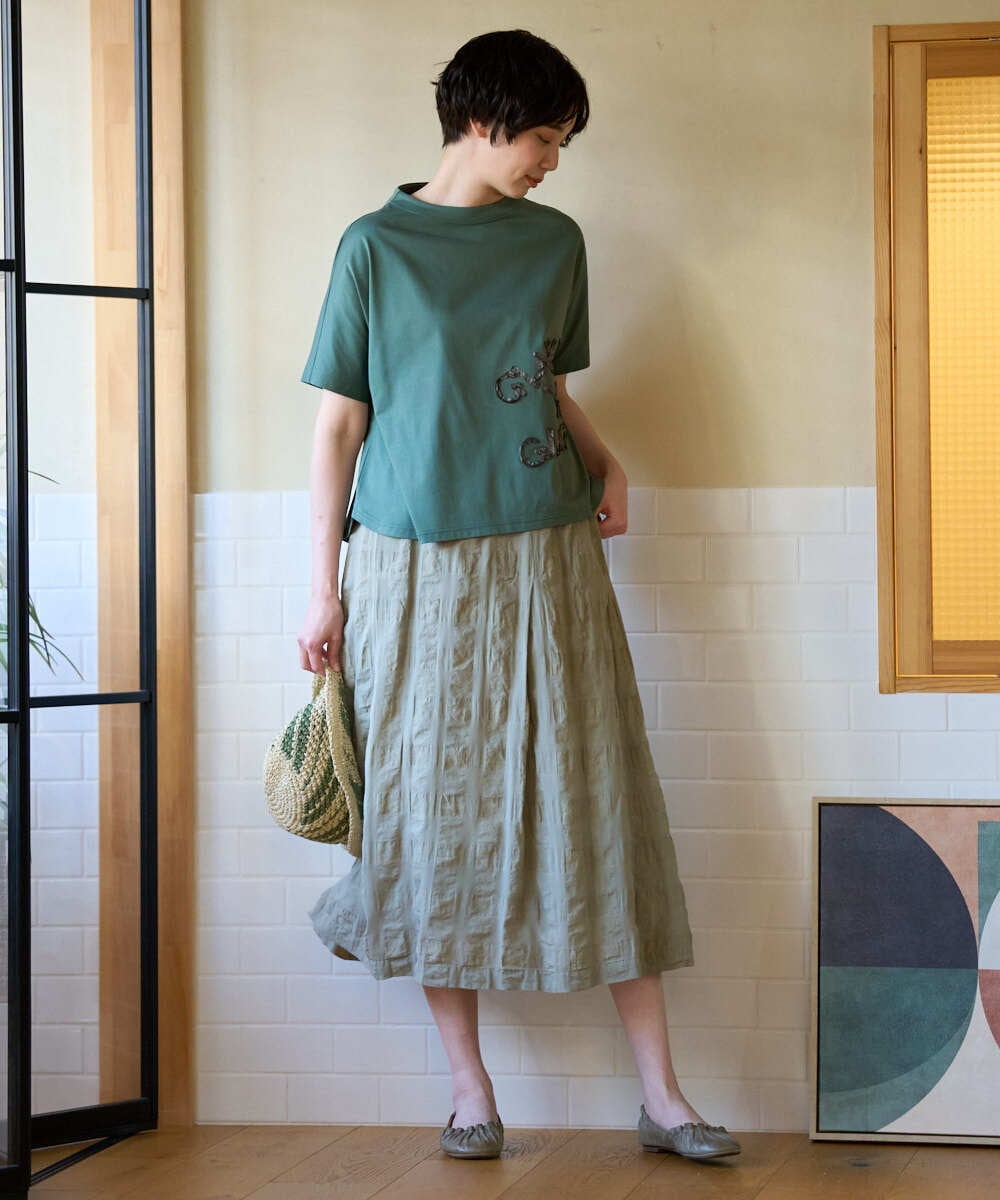 NGHGE53390 GIANNI LO GIUDICE(ジャンニ ロ ジュディチェ) [洗える]シャドーチェックスカート ベージュ
