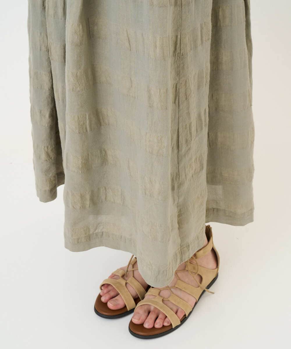 NGHGE53390 GIANNI LO GIUDICE(ジャンニ ロ ジュディチェ) [洗える]シャドーチェックスカート ベージュ