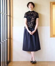 NGHGE55270 GIANNI LO GIUDICE(ジャンニ ロ ジュディチェ) [洗える・日本製]オクタワルツカルゼスカート ネイビー