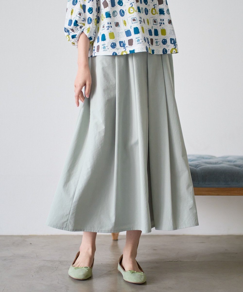 NGHGF33290 GIANNI LO GIUDICE(ジャンニ ロ ジュディチェ) [洗える]ポリエステルコットングログランスカート ミントグリーン