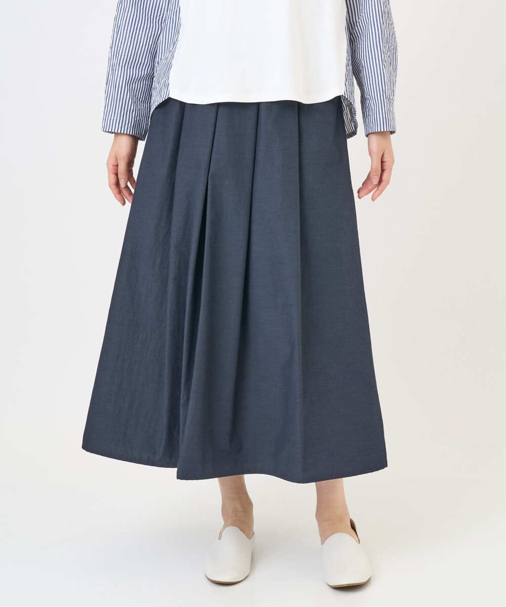 NGHGF33290 GIANNI LO GIUDICE(ジャンニ ロ ジュディチェ) [洗える]ポリエステルコットングログランスカート ネイビー