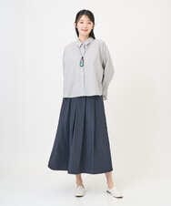 NGHGF33290 GIANNI LO GIUDICE(ジャンニ ロ ジュディチェ) [洗える]ポリエステルコットングログランスカート ネイビー