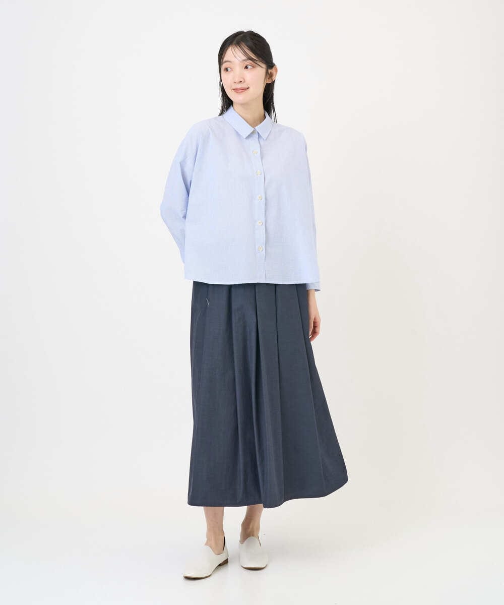 NGHGF33290 GIANNI LO GIUDICE(ジャンニ ロ ジュディチェ) [洗える]ポリエステルコットングログランスカート ネイビー