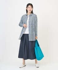 NGHGF33290 GIANNI LO GIUDICE(ジャンニ ロ ジュディチェ) [洗える]ポリエステルコットングログランスカート ネイビー