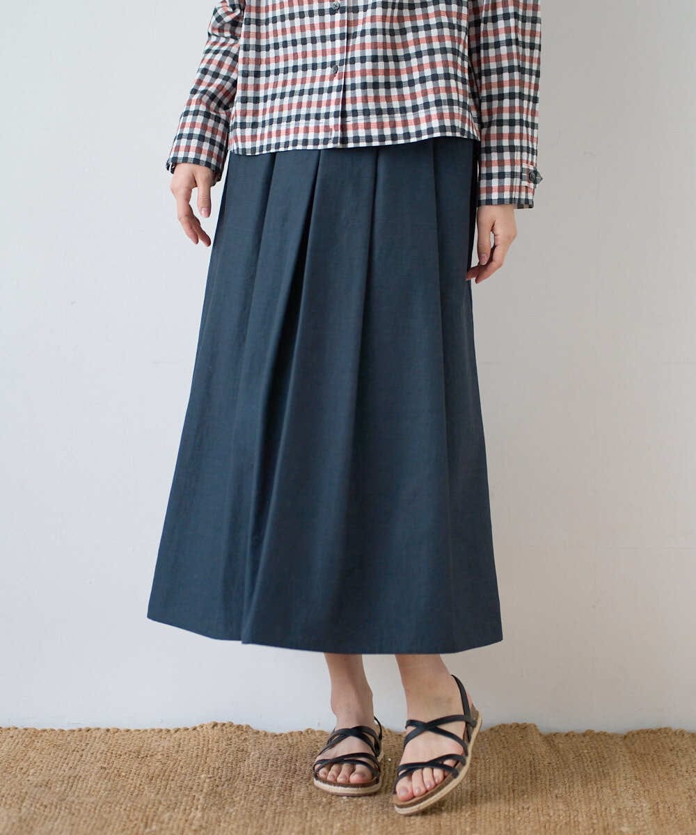 NGHGF33290 GIANNI LO GIUDICE(ジャンニ ロ ジュディチェ) [洗える]ポリエステルコットングログランスカート ネイビー