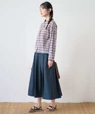 NGHGF33290 GIANNI LO GIUDICE(ジャンニ ロ ジュディチェ) [洗える]ポリエステルコットングログランスカート ネイビー