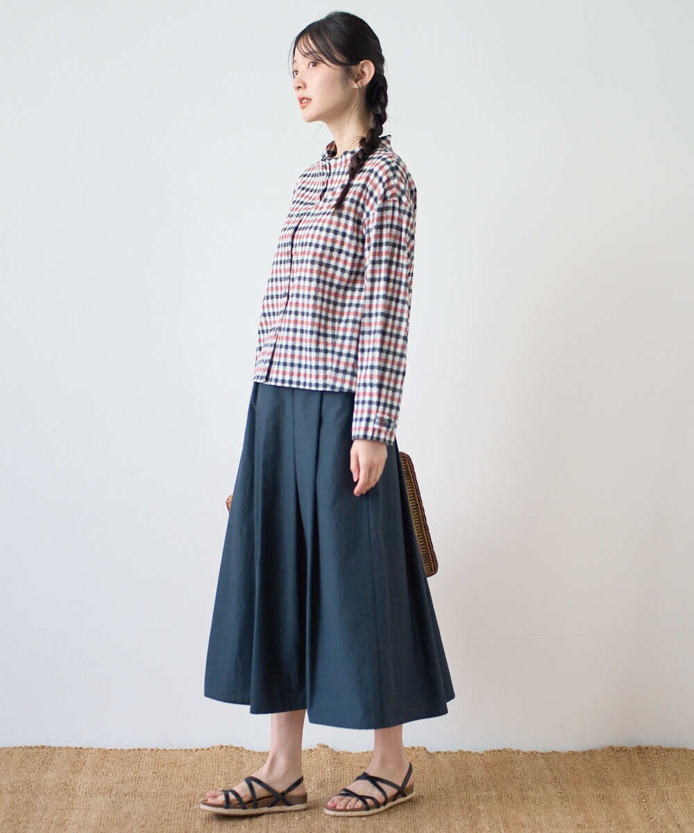 NGHGF33290 GIANNI LO GIUDICE(ジャンニ ロ ジュディチェ) [洗える]ポリエステルコットングログランスカート ネイビー