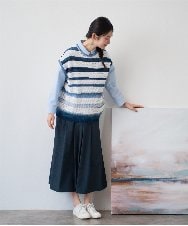 NGHGF33290 GIANNI LO GIUDICE(ジャンニ ロ ジュディチェ) [洗える]ポリエステルコットングログランスカート ネイビー