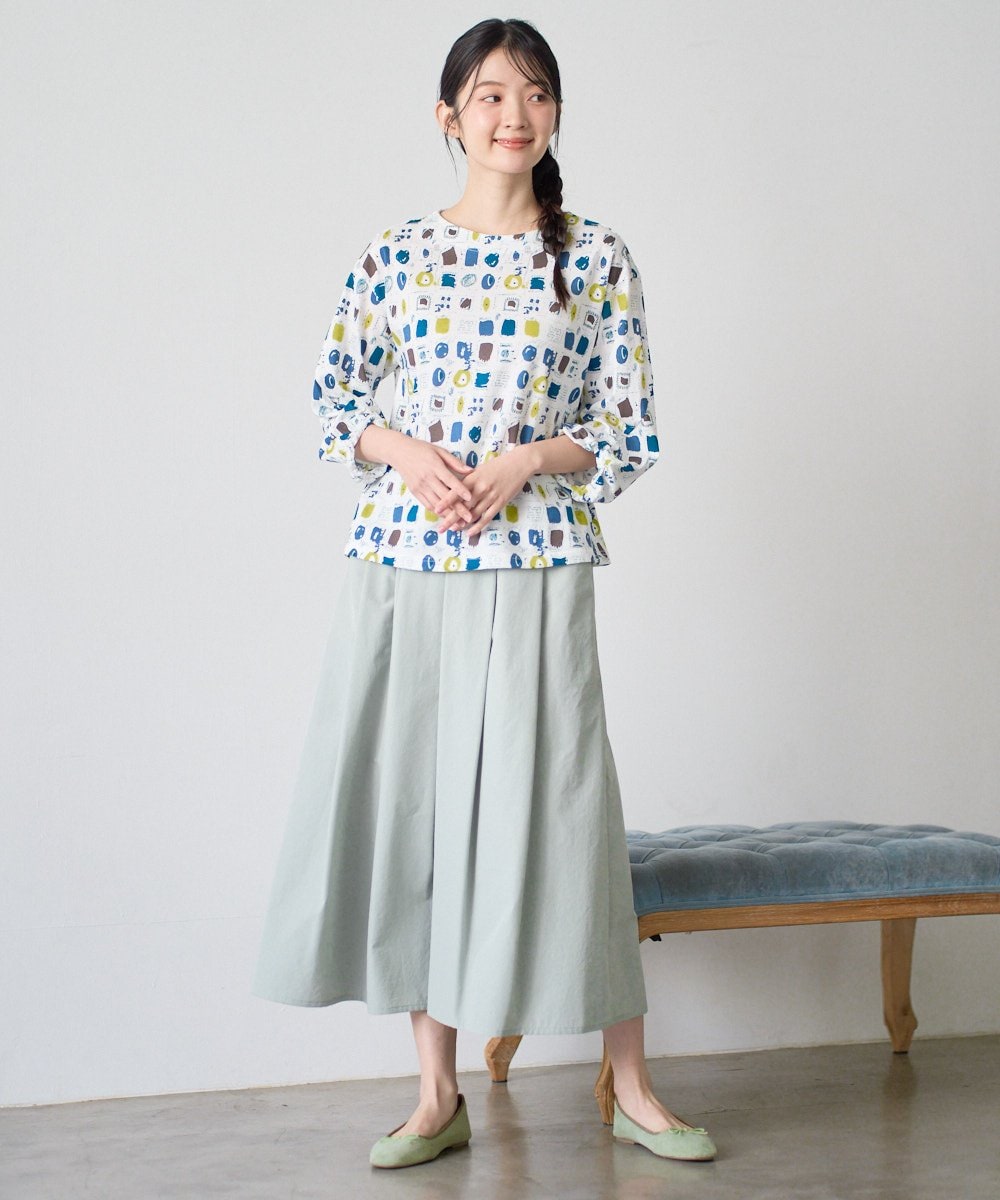 NGHGF33290 GIANNI LO GIUDICE(ジャンニ ロ ジュディチェ) [洗える]ポリエステルコットングログランスカート ネイビー