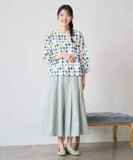 NGHGF33290 GIANNI LO GIUDICE(ジャンニ ロ ジュディチェ) [洗える]ポリエステルコットングログランスカート ネイビー