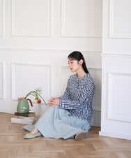 NGHGF33290 GIANNI LO GIUDICE(ジャンニ ロ ジュディチェ) [洗える]ポリエステルコットングログランスカート ネイビー