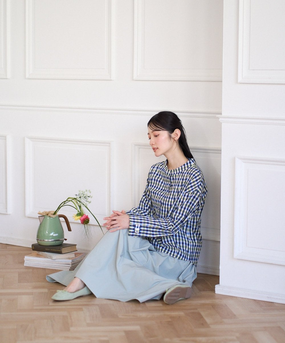 NGHGF33290 GIANNI LO GIUDICE(ジャンニ ロ ジュディチェ) [洗える]ポリエステルコットングログランスカート ネイビー