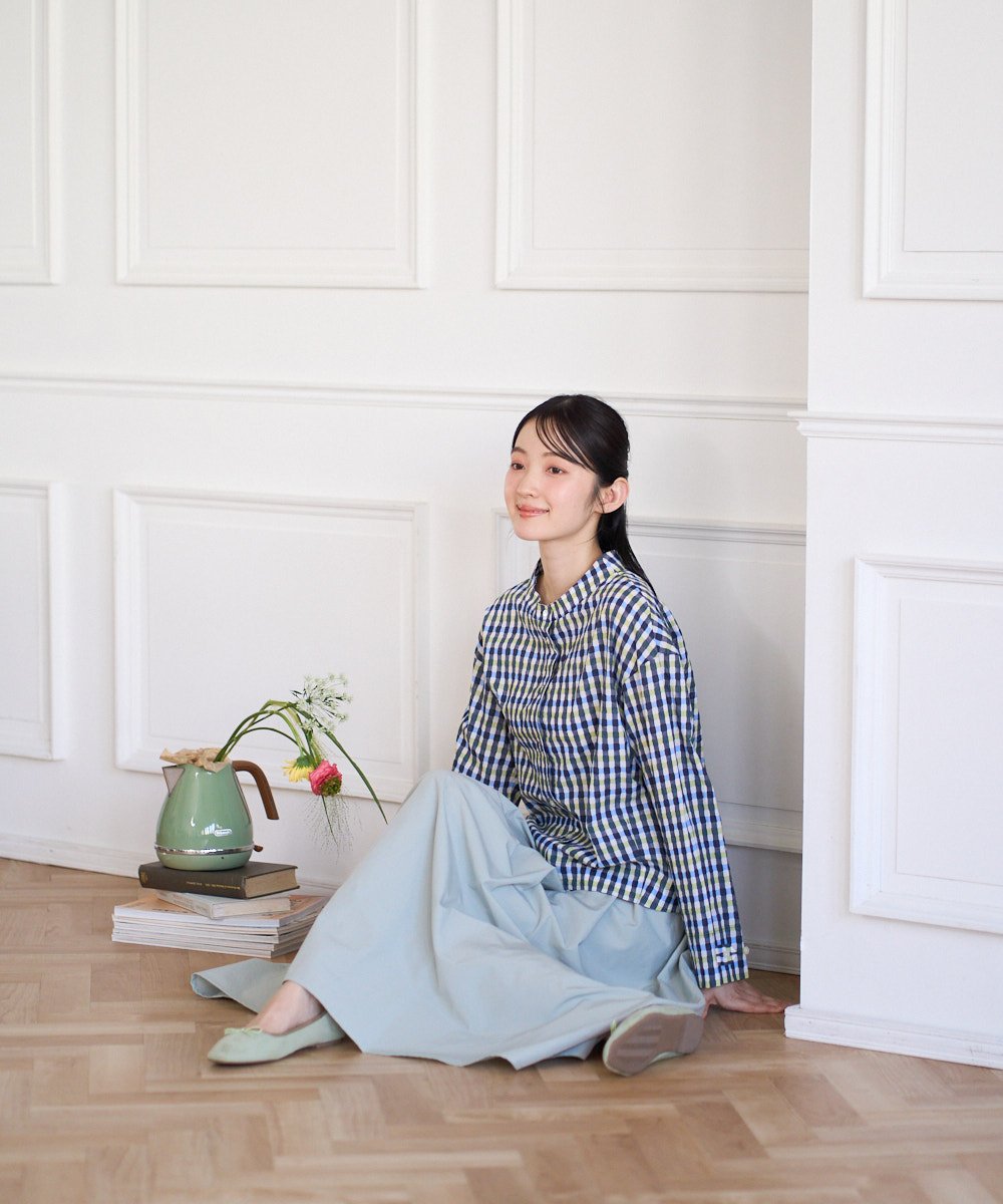 NGHGF33290 GIANNI LO GIUDICE(ジャンニ ロ ジュディチェ) [洗える]ポリエステルコットングログランスカート ネイビー