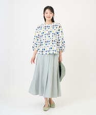 NGHGF33290 GIANNI LO GIUDICE(ジャンニ ロ ジュディチェ) [洗える]ポリエステルコットングログランスカート ネイビー