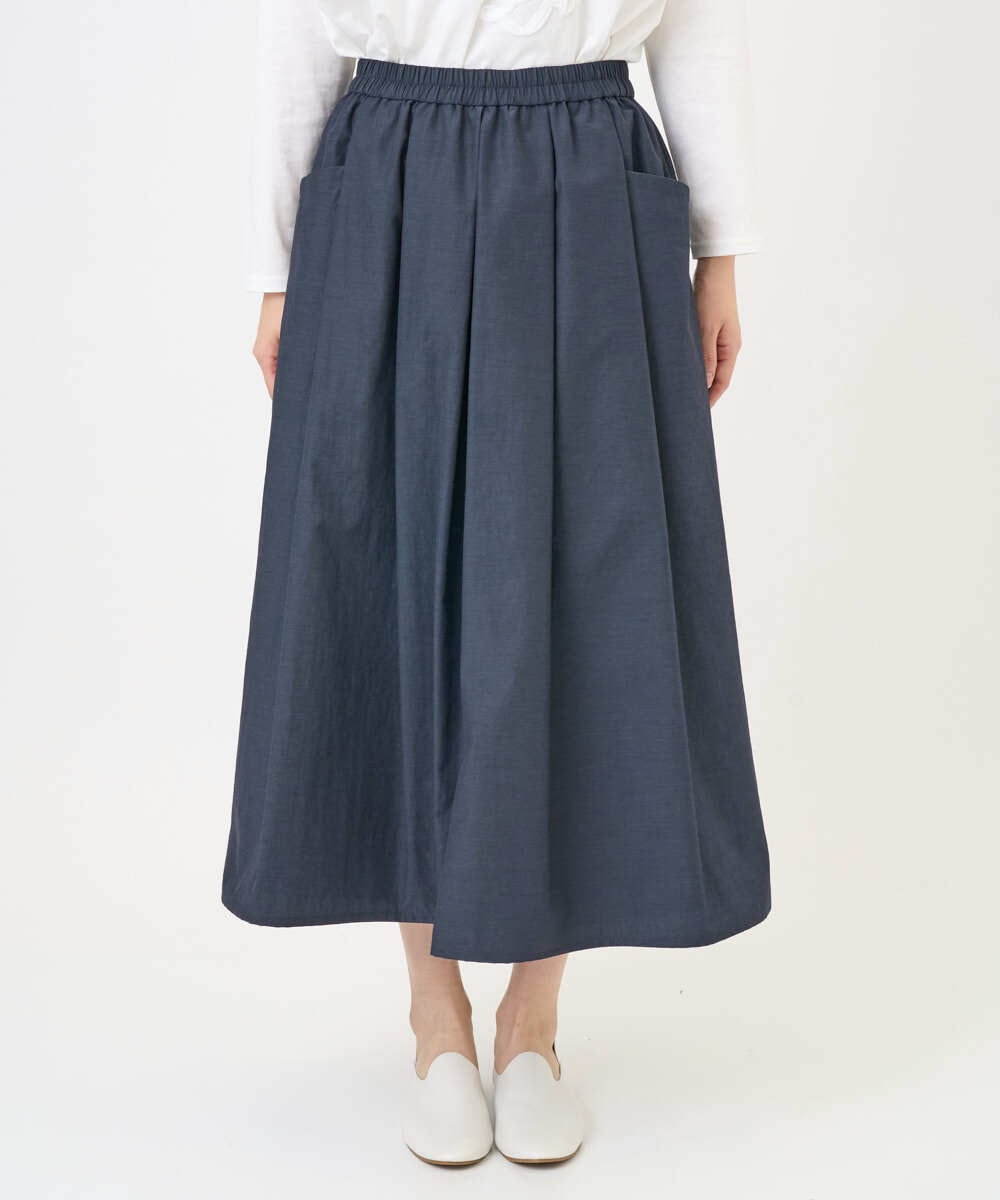 NGHGF33290 GIANNI LO GIUDICE(ジャンニ ロ ジュディチェ) [洗える]ポリエステルコットングログランスカート ネイビー