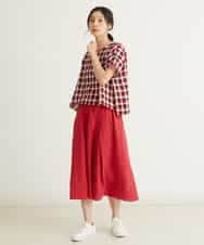 NGHGQ01270 GIANNI LO GIUDICE(ジャンニ ロ ジュディチェ) 【洗える】リネンタックスカート レッド