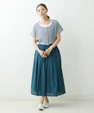 NGHGS30200 GIANNI LO GIUDICE(ジャンニ ロ ジュディチェ) [洗える]コットンボイルギャザースカート ライトグリーン