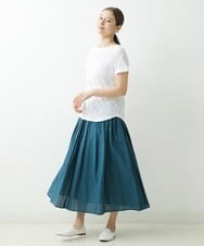 NGHGS30200 GIANNI LO GIUDICE(ジャンニ ロ ジュディチェ) [洗える]コットンボイルギャザースカート ライトグリーン