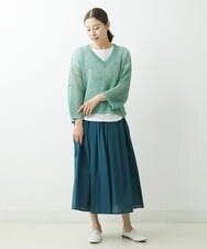 NGHGS30200 GIANNI LO GIUDICE(ジャンニ ロ ジュディチェ) [洗える]コットンボイルギャザースカート ライトグリーン