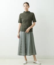 NGHGS43330 GIANNI LO GIUDICE(ジャンニ ロ ジュディチェ) [洗える・日本製]ドビーストライプはぎスカート ブラック