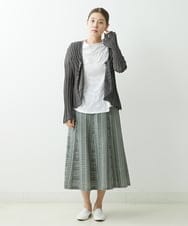 NGHGS43330 GIANNI LO GIUDICE(ジャンニ ロ ジュディチェ) [洗える・日本製]ドビーストライプはぎスカート ブラック