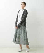 NGHGS43330 GIANNI LO GIUDICE(ジャンニ ロ ジュディチェ) [洗える・日本製]ドビーストライプはぎスカート ブラック