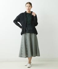 NGHGS43330 GIANNI LO GIUDICE(ジャンニ ロ ジュディチェ) [洗える・日本製]ドビーストライプはぎスカート ブラック