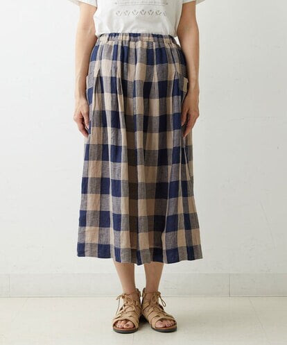 NGHGU10250 GIANNI LO GIUDICE [洗える]先染めブロックチェックスカート
