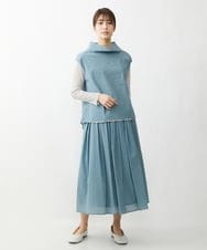 NGHGU17330 GIANNI LO GIUDICE(ジャンニ ロ ジュディチェ) [日本製]クレイペーパーナイロンギャザースカート ライトブルー