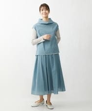 NGHGU17330 GIANNI LO GIUDICE(ジャンニ ロ ジュディチェ) [日本製]クレイペーパーナイロンギャザースカート ライトブルー