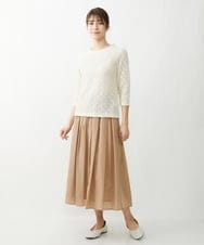 NGHGU17330 GIANNI LO GIUDICE(ジャンニ ロ ジュディチェ) [日本製]クレイペーパーナイロンギャザースカート ベージュ