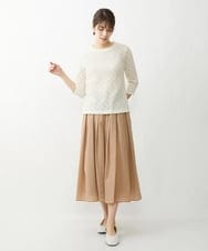 NGHGU17330 GIANNI LO GIUDICE(ジャンニ ロ ジュディチェ) [日本製]クレイペーパーナイロンギャザースカート ベージュ