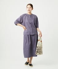NGHHA10360 GIANNI LO GIUDICE(ジャンニ ロ ジュディチェ) [洗える]ドットジャガードスカート パープルグレー