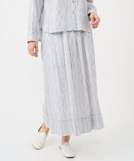 NGHHC20290 GIANNI LO GIUDICE(ジャンニ ロ ジュディチェ) [洗える]コットンタックドビースカート ホワイト×ブルー