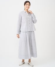 NGHHC20290 GIANNI LO GIUDICE(ジャンニ ロ ジュディチェ) [洗える]コットンタックドビースカート ホワイト×ブルー