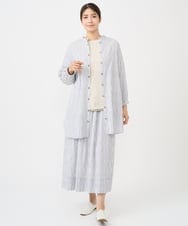 NGHHC20290 GIANNI LO GIUDICE(ジャンニ ロ ジュディチェ) [洗える]コットンタックドビースカート ホワイト×ブルー