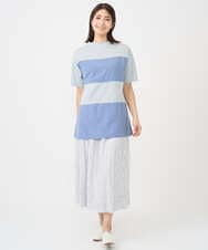 NGHHC20290 GIANNI LO GIUDICE(ジャンニ ロ ジュディチェ) [洗える]コットンタックドビースカート ホワイト×ブルー