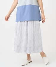 NGHHC20290 GIANNI LO GIUDICE(ジャンニ ロ ジュディチェ) [洗える]コットンタックドビースカート ホワイト×ブルー