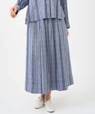 NGHHC22290 GIANNI LO GIUDICE(ジャンニ ロ ジュディチェ) [洗える]ドビーシャーリングスカート ネイビー